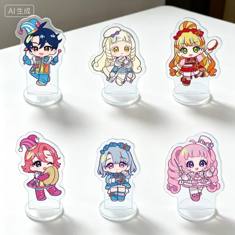 Himitsu no AiPri Himari Aozora Mitsuki Hoshikawa Tsumugi Suzukaze 10cm Acrylic Stand Figure Keychains Desktop Ornament