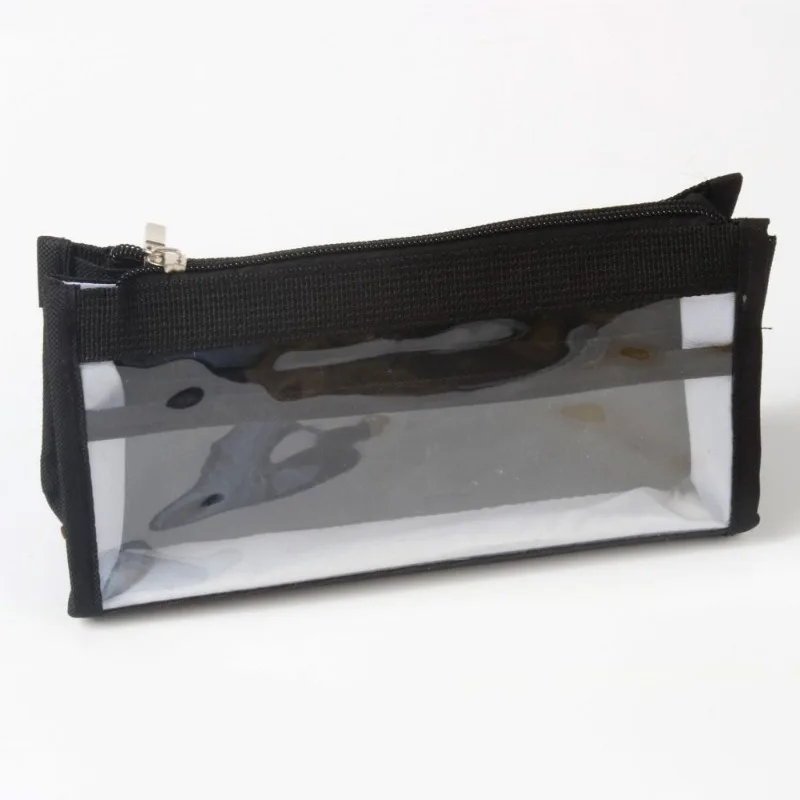 1pc Large Capacity Transparent Pencil Case, Waterproof Mesh & PVC School Supply Organizer for Students