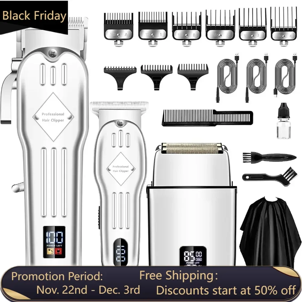 Hair Clippers Professional Cordless for Men, Electric Foil Shavers Razor & Beard Hair Trimmer,Rechargeable Hair Cut Machines Set