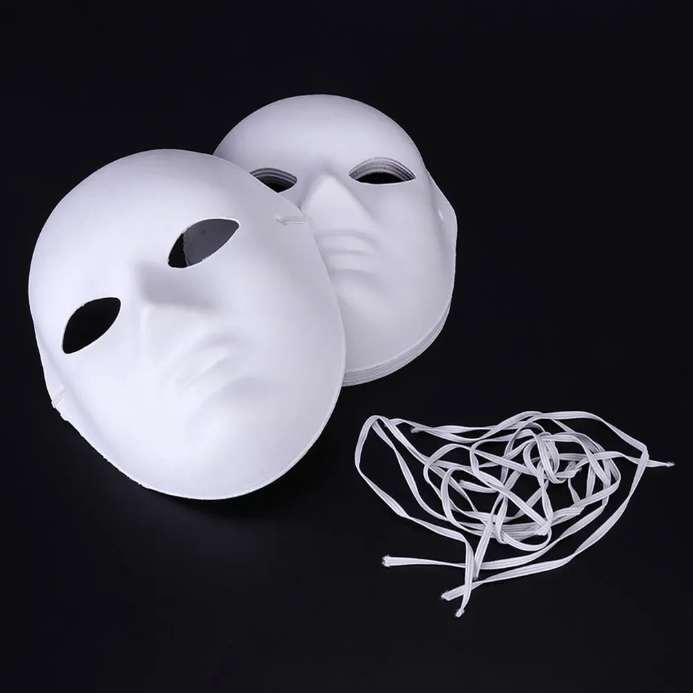 8Pcs Blank White Paper Art Masks for DIY Painting Craft Ideal for Kids Creative Development Halloween Cosplay Costume
