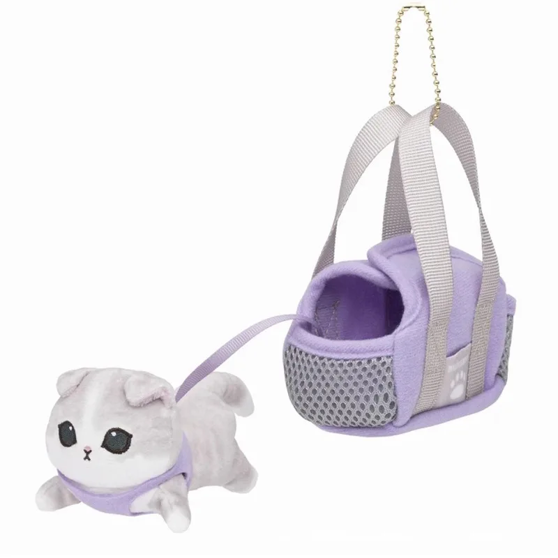 Cute Shark Cat Handle Basket Little Kittens Meow-sters Cartoon Soft Toys Bag Charms and Small Pendants Gift