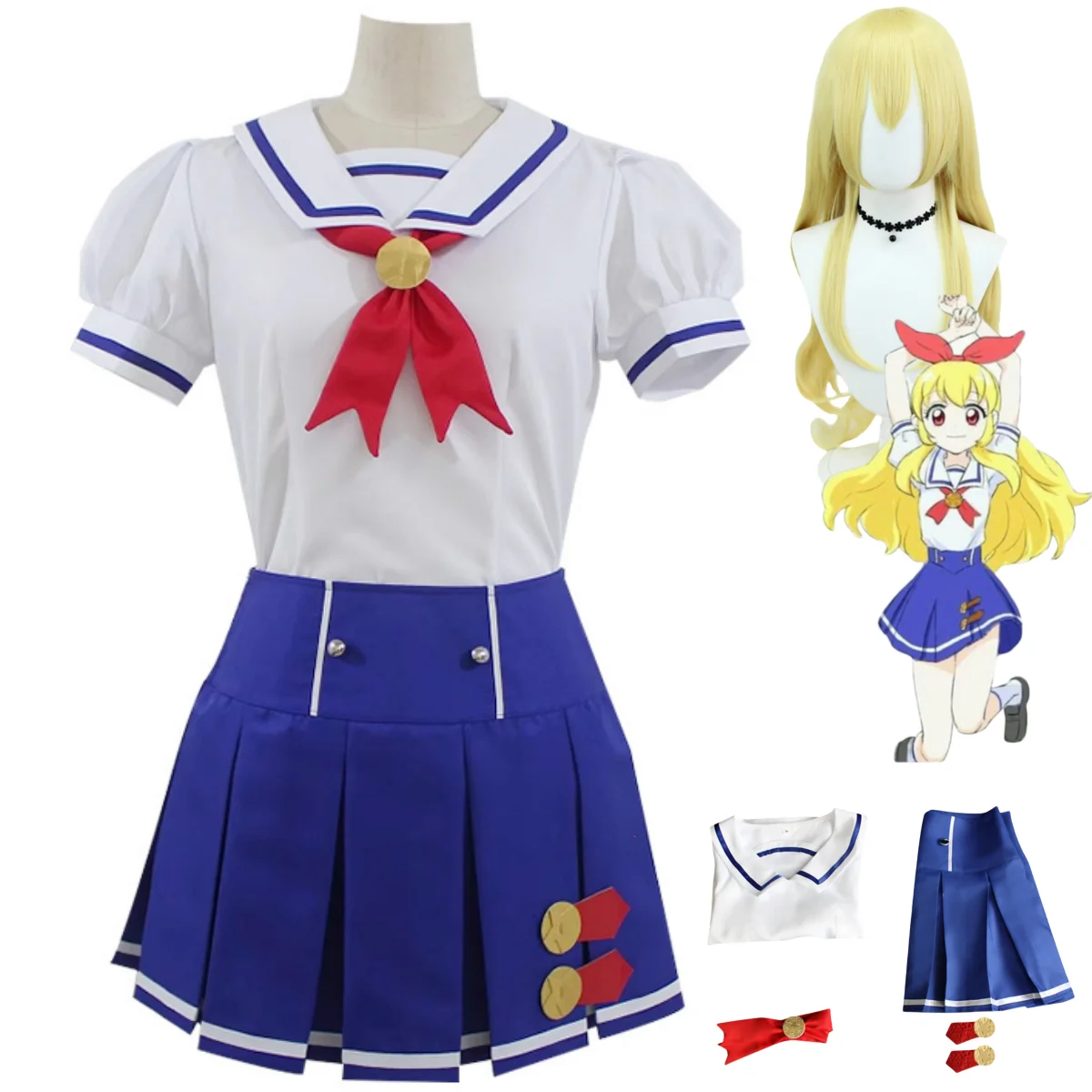 Anime Aikatsu！Hoshimiya Ichigo Cosplay Costume Japan South Korea JK School Uniform Skirt Shirt Wig Adult Woman Cute Campus Suit