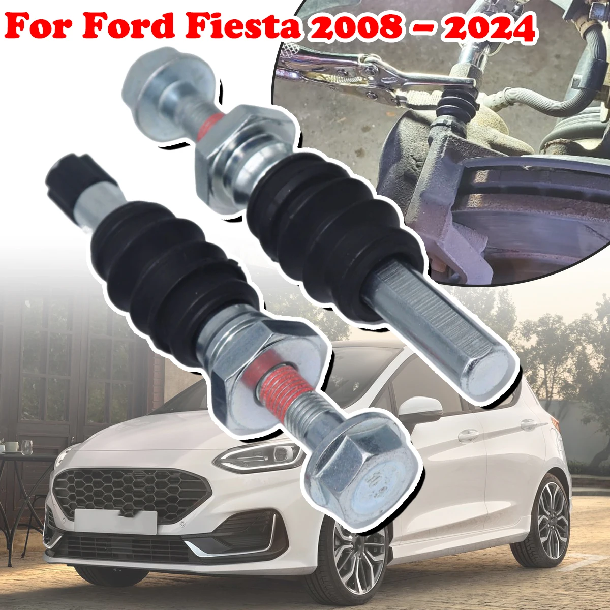 

For Ford Fiesta Front Brake Caliper Slider Guide Pins Bolt Kit Left Right Disc Housing Bellows Sleeve Bushing Parts 2008 - 2024