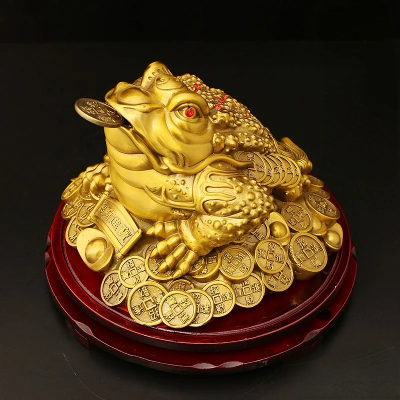 Fengshui Zhaocai All Copper Golden Toad Decoration Treasure Golden Cicada Three Legged Toad Shop Opening Gift Bronze Artifacts