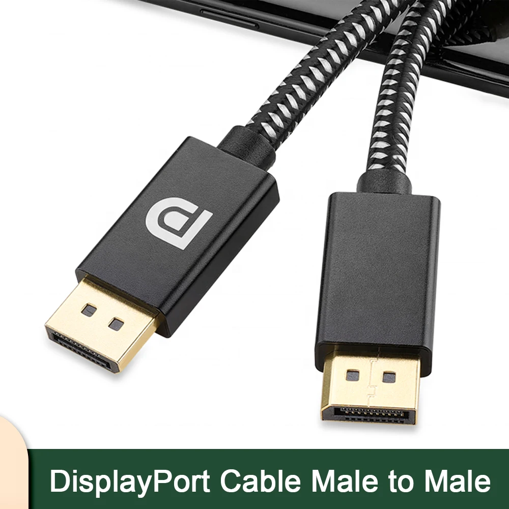 DisplayPort Cable Male to Male 4K 144Hz 77.4Gbps Display Port Adapter For Video PC Laptop TV DP 1.2 Display Cable