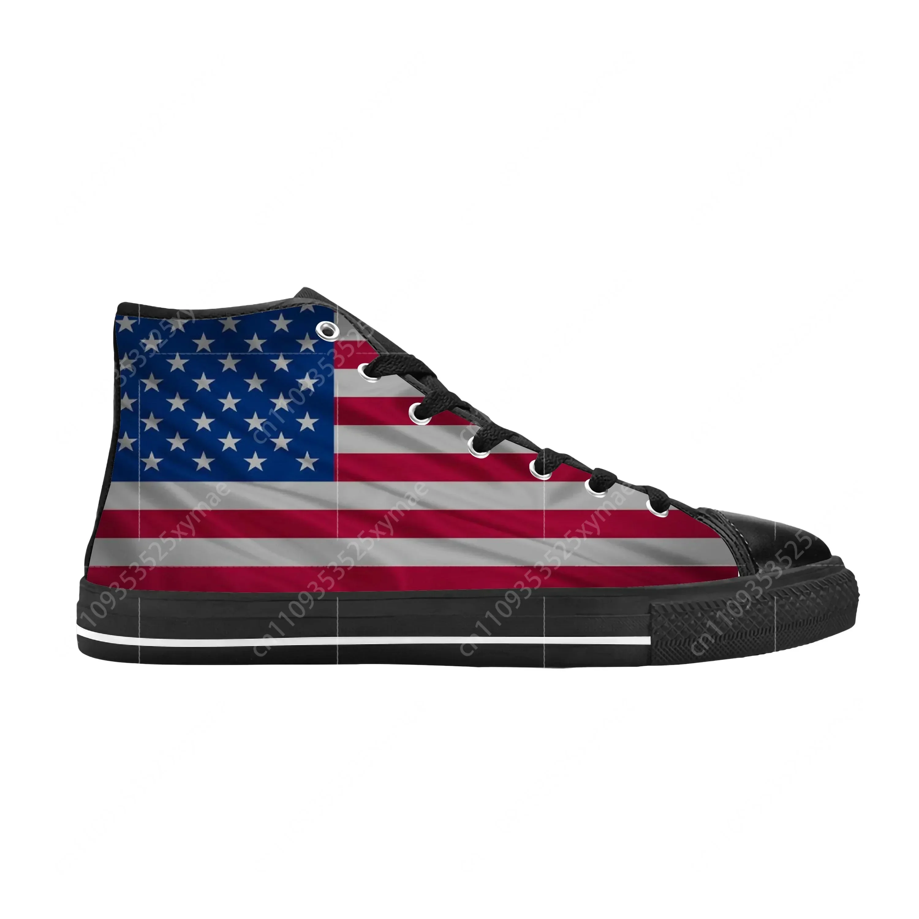 US USA American America Flag United States Funny Casual Cloth Shoes High Top Comfortable Breathable 3D Print Men Women Sneakers