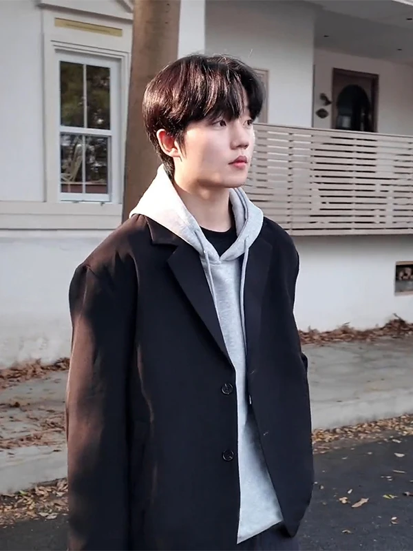 

Casual Bla Suit Jaet Men's Spring Autumn Briti Preppy Sle Inner Sweatirt oulder Width Regular Length Long Sve