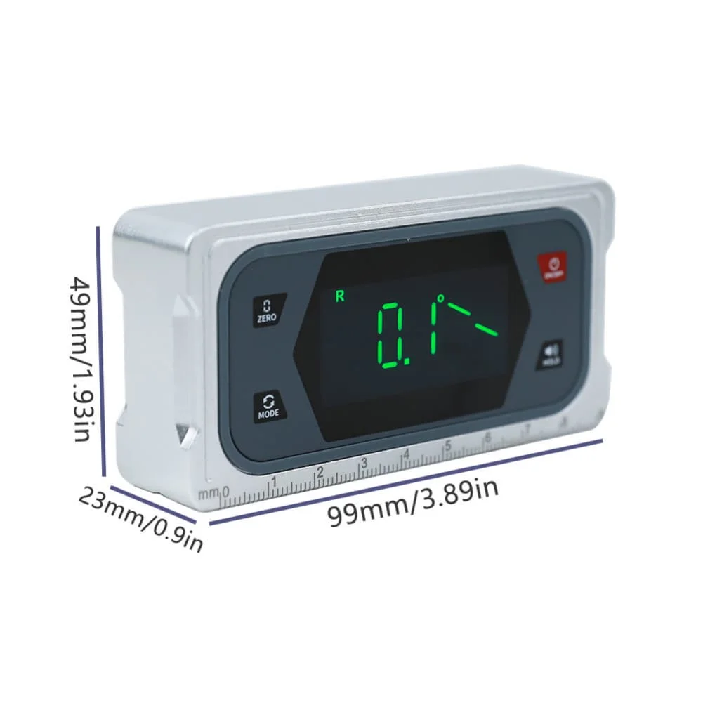 

Digital Protractor with Magnetic V Groove Base and Backlit LCD for Precise Angle Measurement and Audible Feature