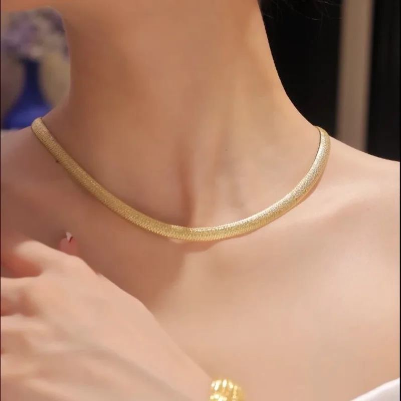 Cameo Jewelry Original Design 925 Silver Synthetic Zircon Fashion Style God Snake Print Versatile Gold Necklace