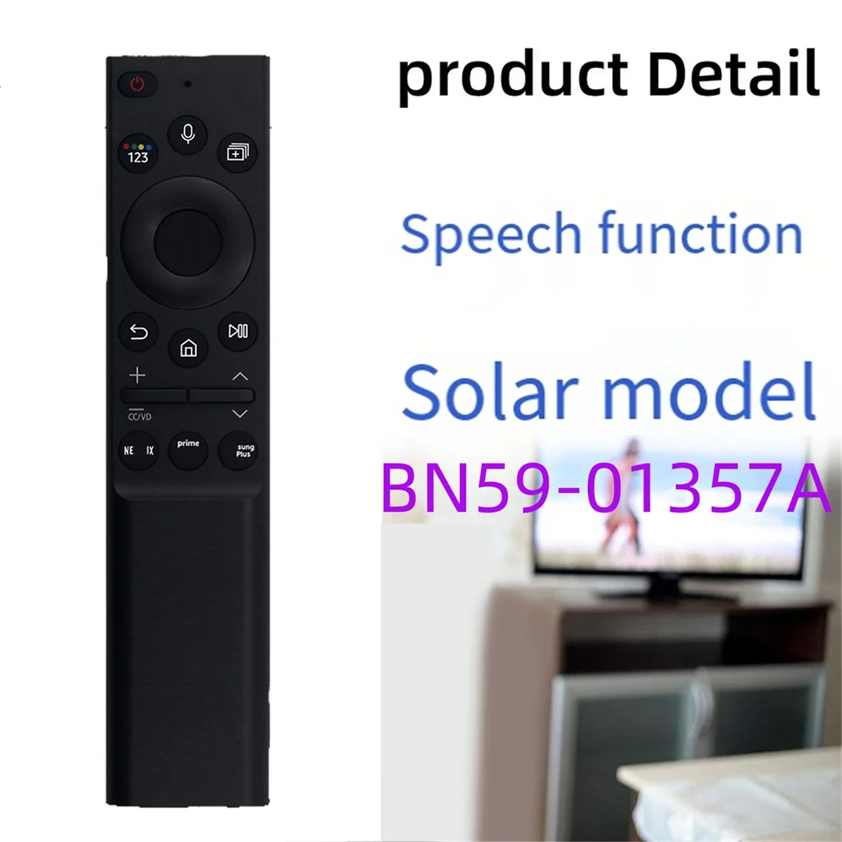 ABGIBN59-01357A جهاز تحكم عن بعد صوتي يعمل بالطاقة الشمسية لتلفزيون سامسونج الذكي 4k 8K Ultra HD Neo QLED OLED UHD Series