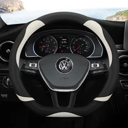 D Shape Car Steering Wheel Cover For VW Golf 7 Polo 2014-2022 Scirocco Jetta 6 2017-2022 Santana 2016-2022 Auto Accesorioss