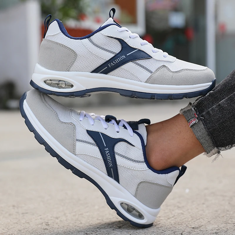 Herren Casual Laufschuhe Atmungsaktive Trendige Niedrige Schnür-Sportschuhe für Reisen und Laufen im Sommer und Frühling – Detail 4