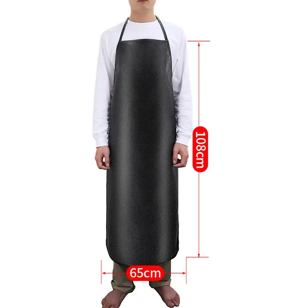 Waterproof Oil Resistant Apron New Household PU Leather Leather Apron Wear-resistant Kitchen Apron