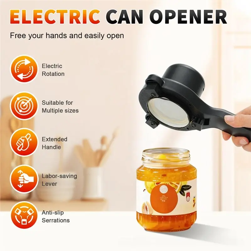 GYTB-Electric Auto Can Opener, Rechargeable Automatic Jar Bottle Opener For Seniors, Arthritis Patients Weak Hands Sufferer