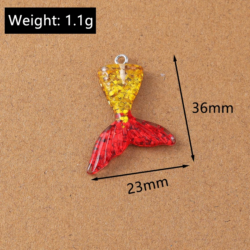 10pcs Pretty Sequin Mermaid Tail Charms Pendants for Jewelry Making Necklace Earrings DIY Women Girls Jewelry Gifts Findings view 2
