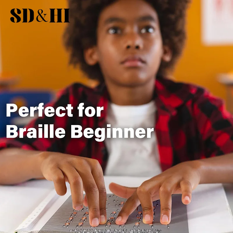 Braille Alphabet And Numbers Learning Tool - Durable Metal Tactile Bump Reading Floor-Mounted Eco-Friendly Lightweight