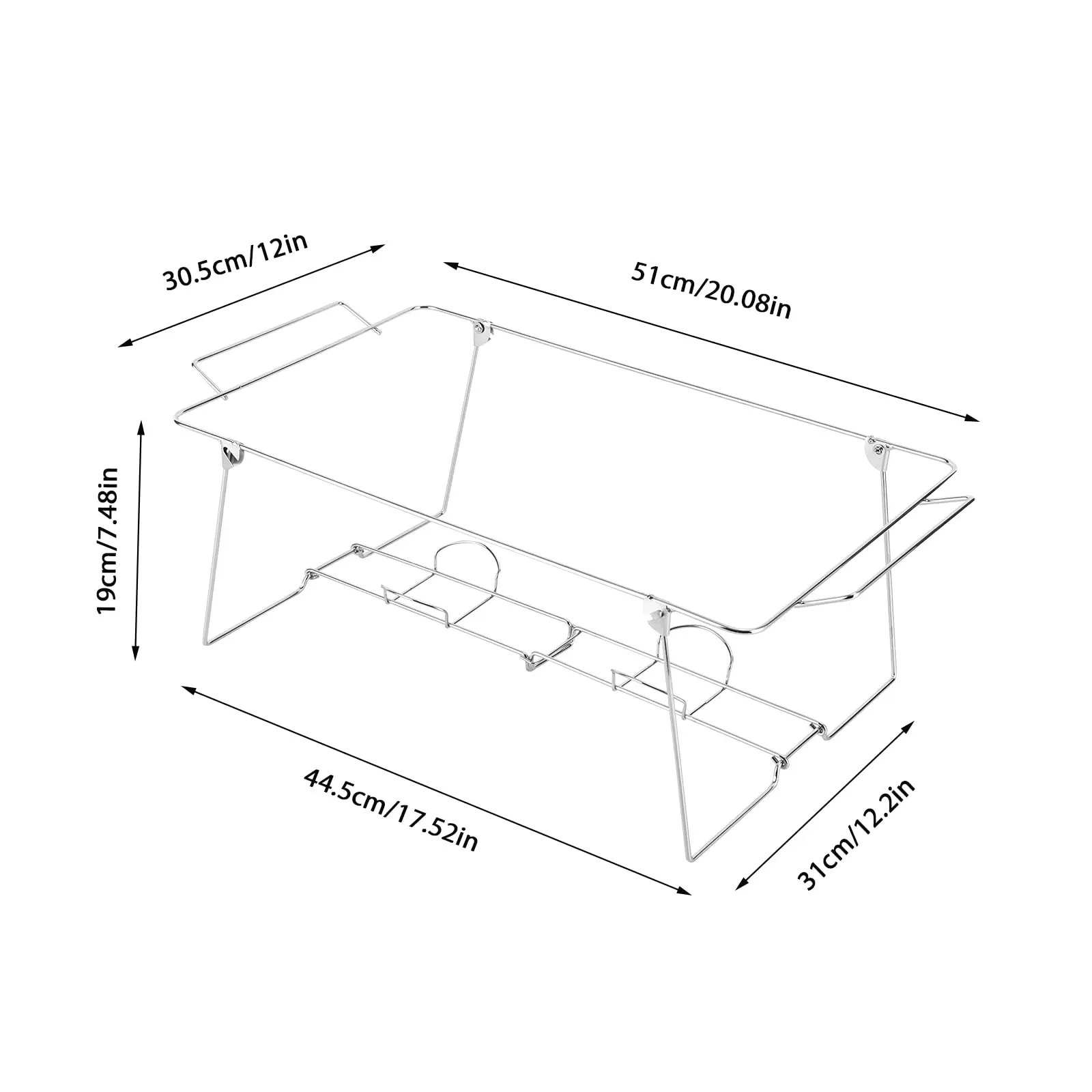 Gdrasuya10 12 قطعة من حامل البوفيه القابل للطي - رف غضب معدني مع حامل إطار سلكي - صواني تقديم وتدفئة الطعام - مستلزمات تقديم الطعام #2