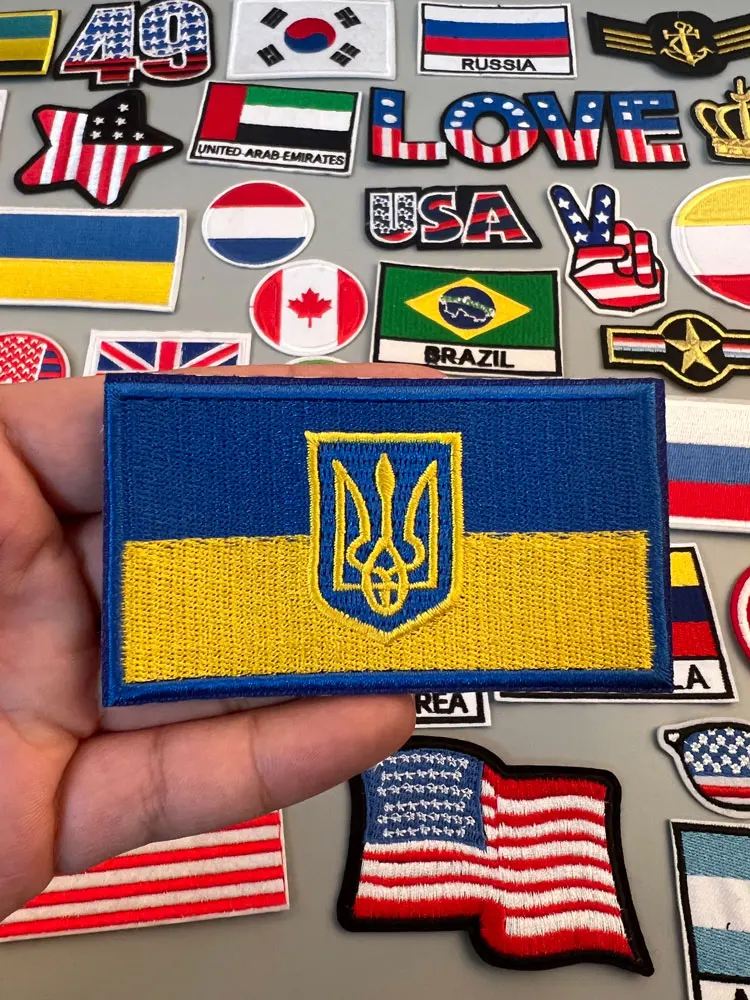 Ukraina Military Patch termo-samoprzylepne litery na ubrania flaga narodowa haftowane naszywki na odzież łatka do odzieży topliwej