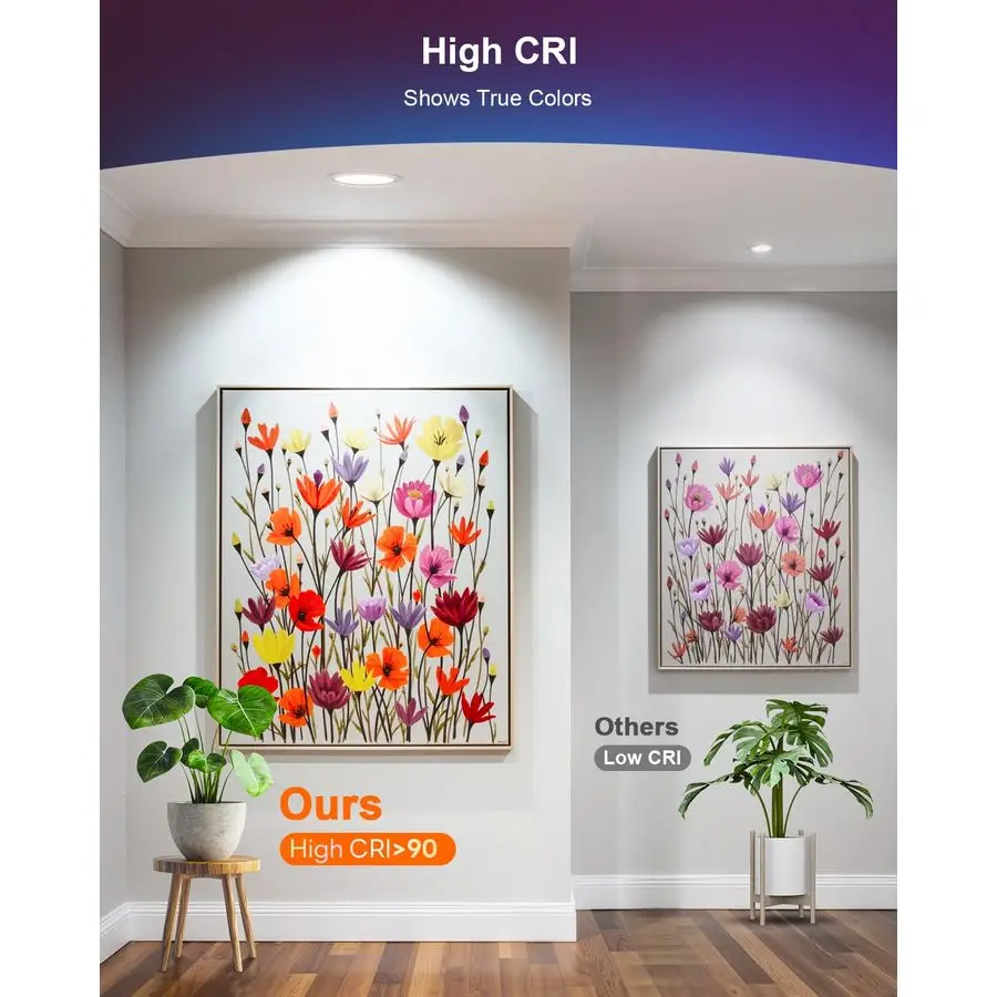 إضاءة مجوفة 6 بوصة RGBCW أضواء سقف مجوفة 16 وات 1500 لومن مع صندوق وصلات أمبير وجهاز تحكم عن بعد LED Di #4