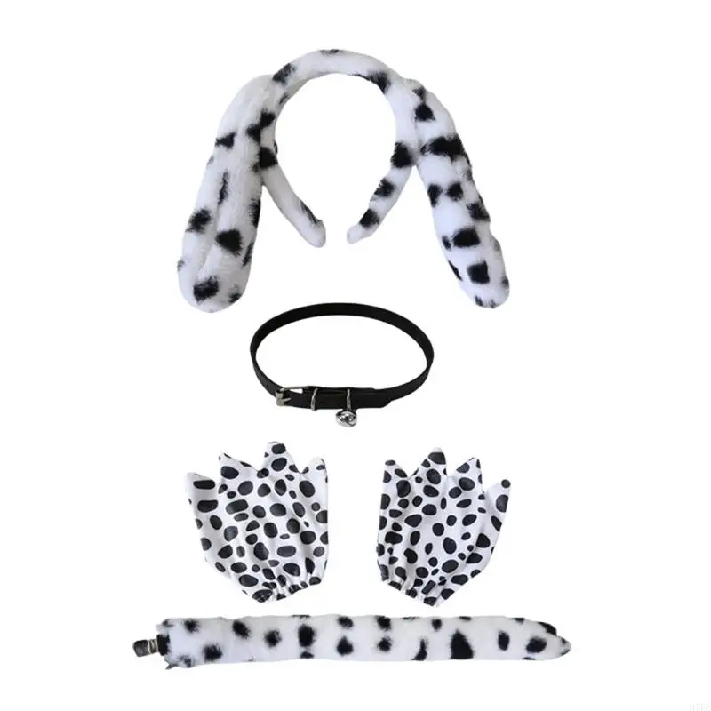 

Dalmatian Puppy Wars Wells Bells Choker Gloves Tail Halloween Cosplay Costumes H7EF