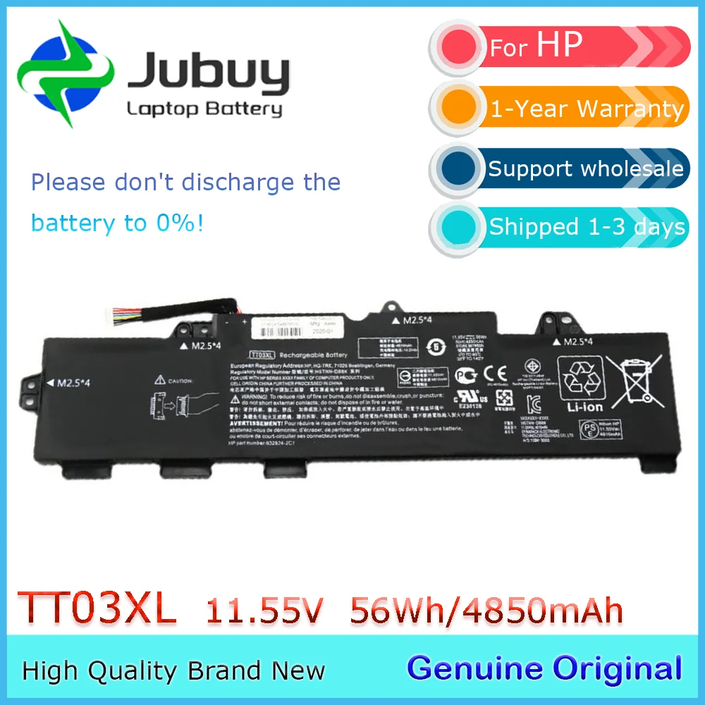 TT03XL 11.55V 56Wh Original Laptop Battery Battery for HP EliteBook 755 850 G5 ZBook 15U G5 850 G6 15U