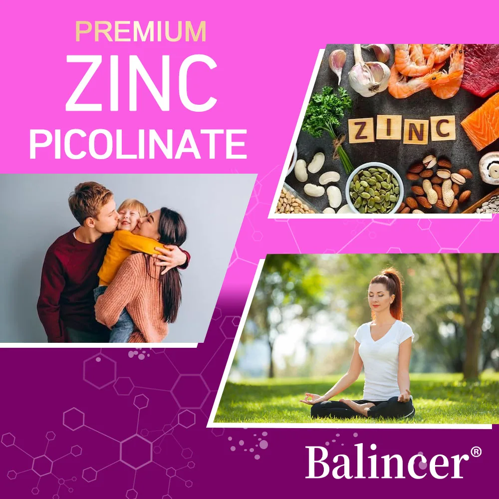 Balincer Zinc Picolinate 100mg - Promotes Healthy Skin, Supports Immune System & Vision, Antioxidant, Non GMO, Vegan Capsules