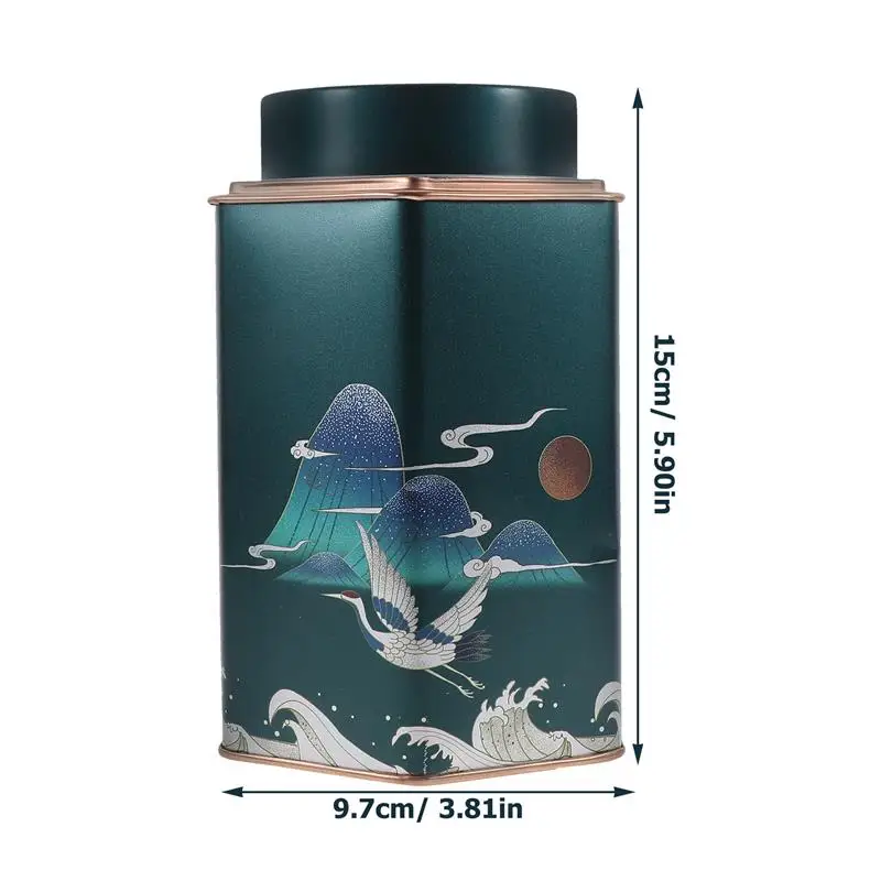 Chinese Style Tea Canister Damp-proof Tea Tin Coffee Tin Metal Food Container Kitchen Canisters for Sugar Candy Cookie Jar