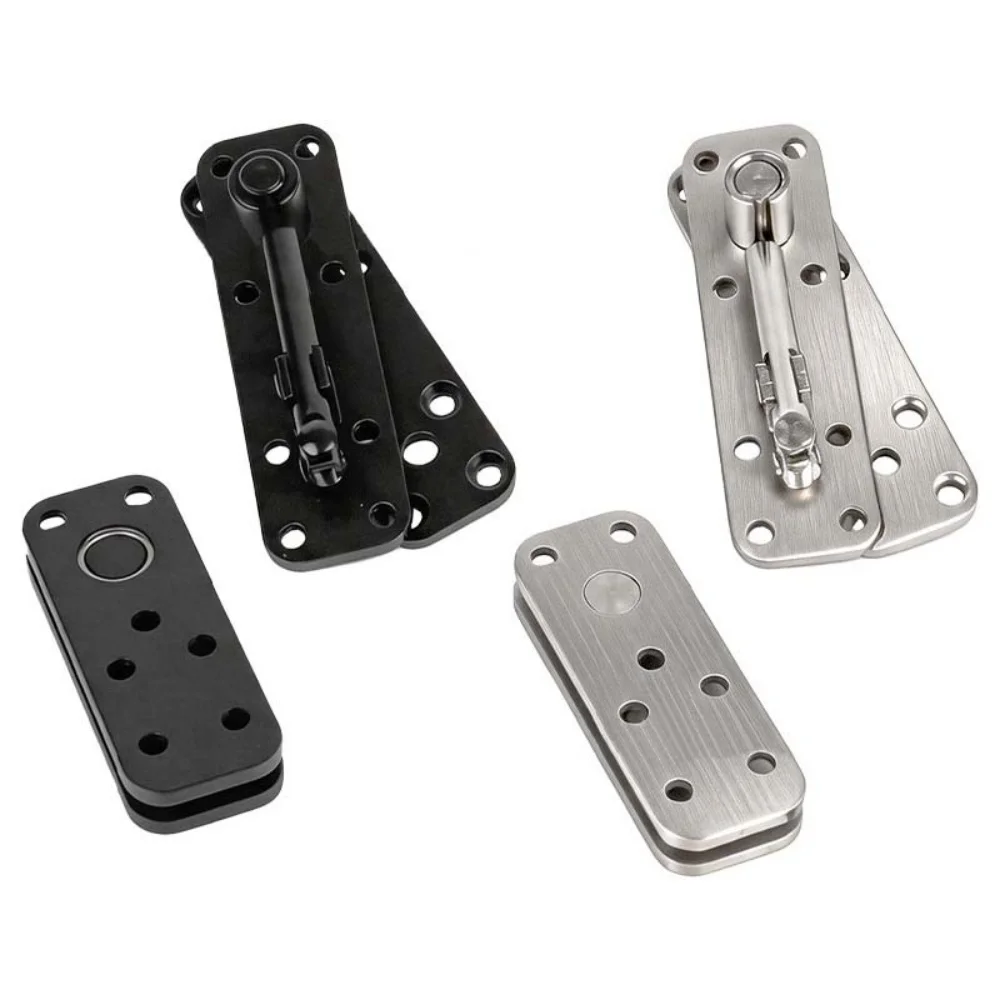 1 Set 360 Degree Rotate Stainless Steel Hidden Door Hinge Heavy duty Door Pivot Hinges Positioning Invisible Wooden Door Hinge