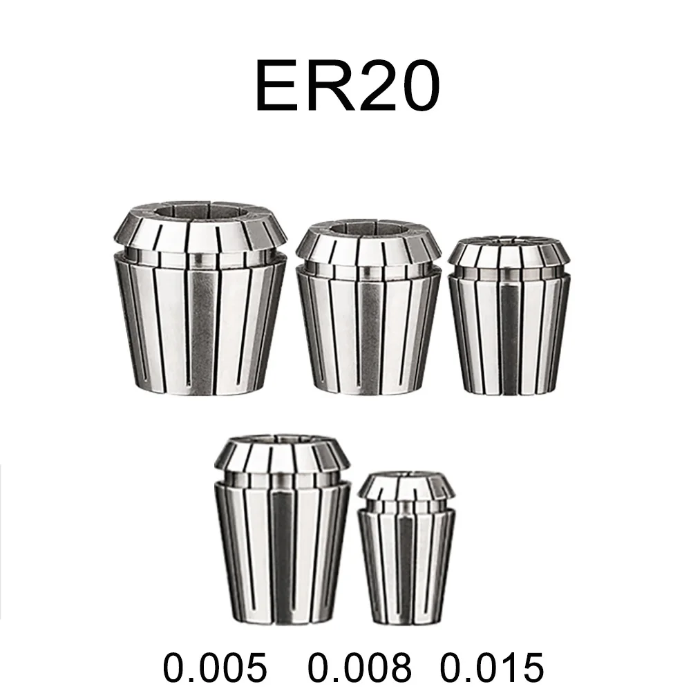 A/AA/UP Garde Precision 0.015/0.008/0.005mm Chuck For Engraving Machine Spindle CNC Machining Center ER20 Spring Steel Collet