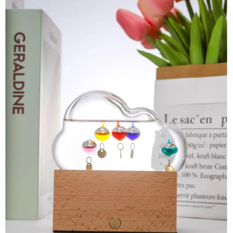 الإبداعية سحابة غاليليو الكرة ميزان الحرارة توقعات الطقس زجاجة ديكور المنزل هدية لعيد الميلاد السنة الجديدة #2