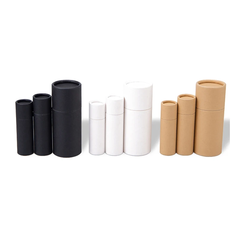 5Pcs/lot Kraft Paper Push Up Tubes Biodegradable Cardboard Cosmetic Cylindrical Packaging Lip Balm Deodorant Container