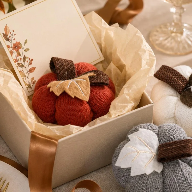 Knitted Pumpkin Fall Ornament 4