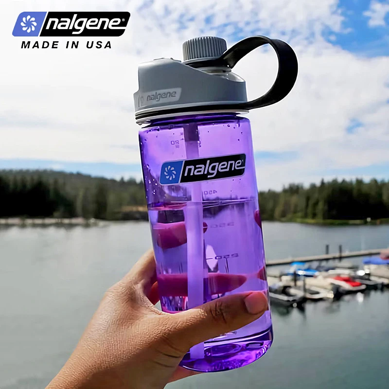 nalgene-550ml-ストロー蓋付きウォーターボトル-トリタンカップ-漏れ防止-片手で飲める-キャンプ-サイクリング-ランニング-ジム-学校-旅行用