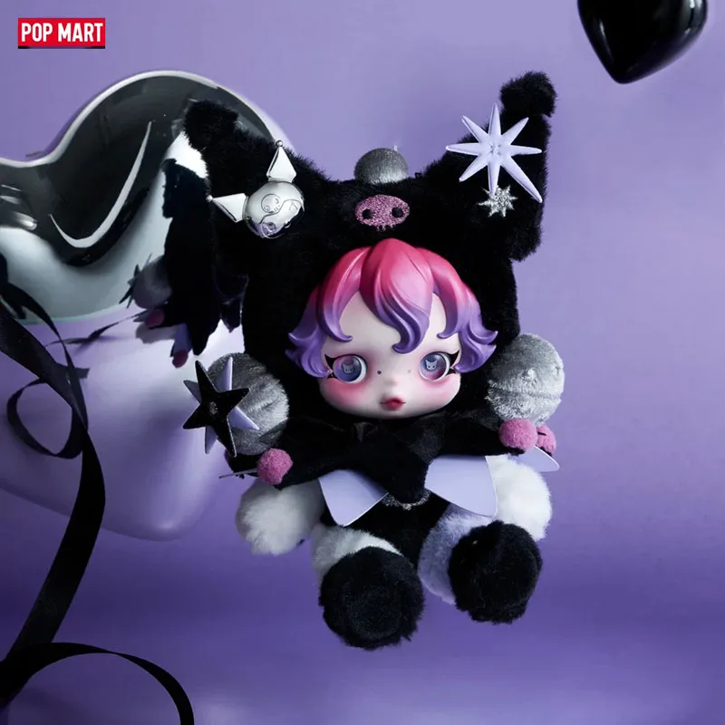 Popmart ndiza Skullpanda × My Melody Kuromi muñeca colgante Sanrio Alianza juguete bolso decoración sorpresa Skullpanda caja ciega regalo