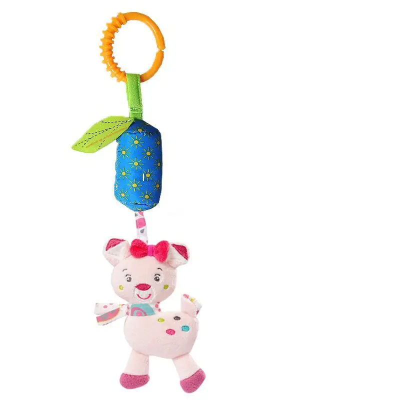 Cartoon Wind Chime para bebê recém-nascido, bonitinho animal, carrinho pingente, cama suspensa criativa, brinquedos de corda, 1 ano de idade, bricolage