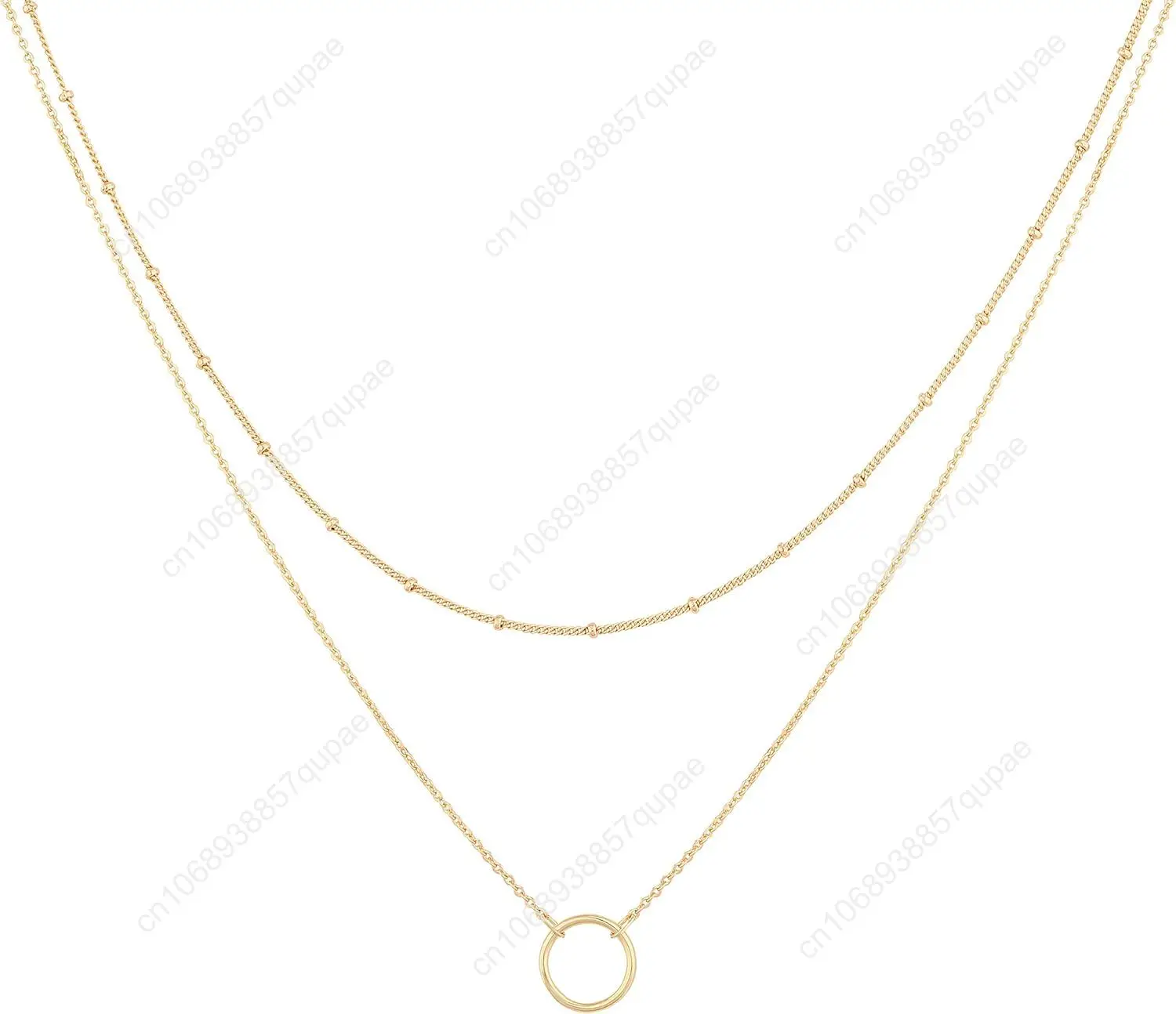 

Layered Heart Necklace Pendant Handmade 18k Gold Plated Dainty Gold Choker Arrow Bar Layering Long Necklace Women Girls Gifts