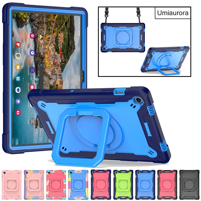 

Для Samsung Tab A7 A8 A9 Plus SM-X210 SM-X200 X110 T220 S6 Lite 10,4-дюймовый чехол для планшета с вращающимся кольцом и подставкой противоударный Funda