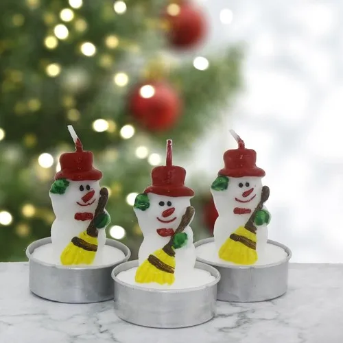 

Happy Step 3 Pcs 4cm Snowman Tealight Candle Christmas Broomsticks