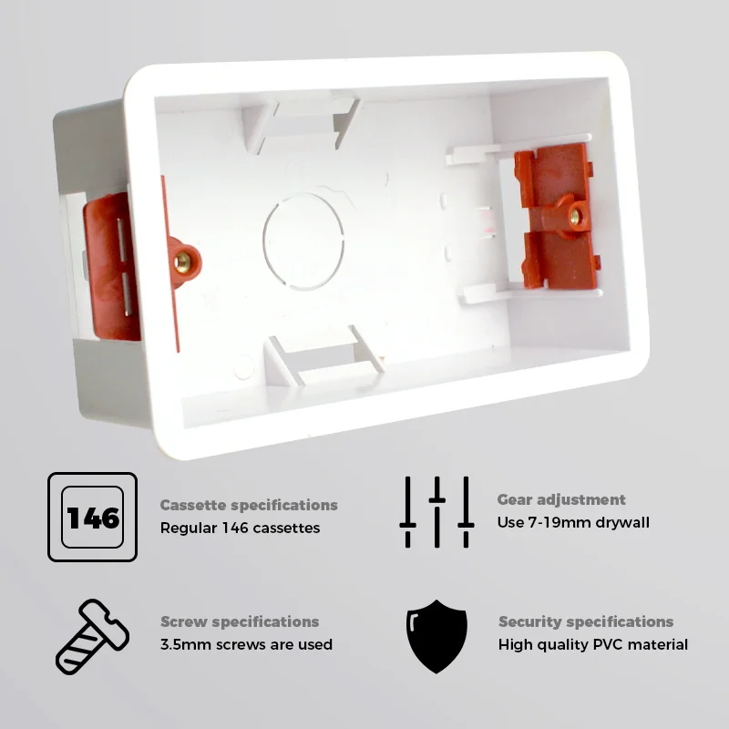 Avoir Drywall Installation Box 146 Type 45mm Depth Gypsum Board Mounting Boxes Plastic Wall Power Socket Switch Plasterboad Box