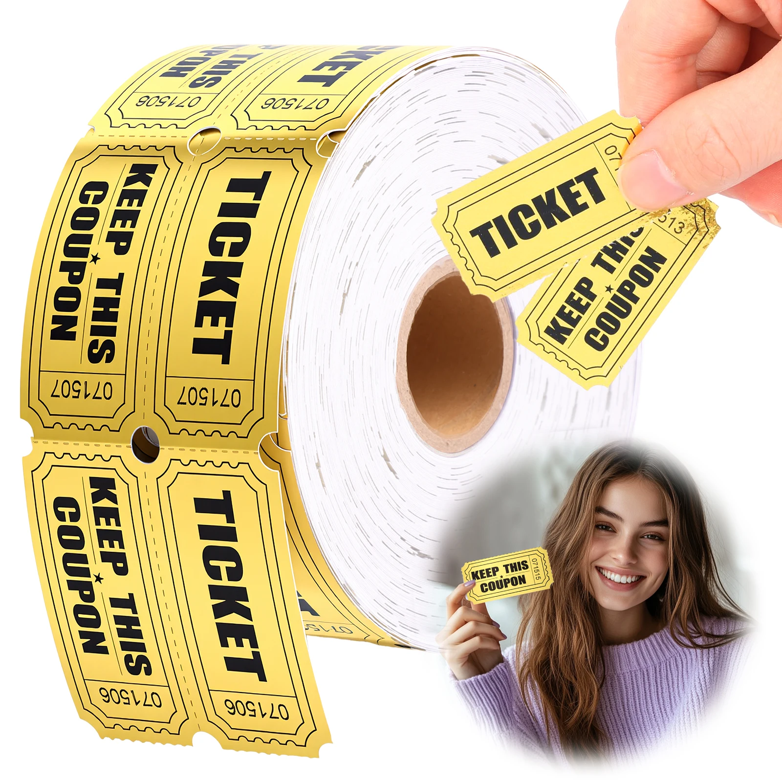 ‌Colorful Tearable Admission Tickets Bulk 2000pcs Roll Event Vouchers Coupons Set Raffle Lottery Prize Draw Tickets Multipack