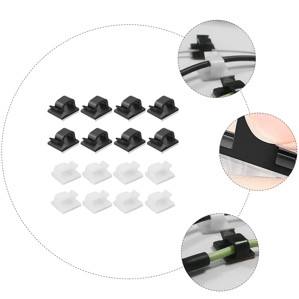 

60pcs Self-Adhesive Cable Clips Mini Wire Cord Holder For Home Office Car Durable Wire Management Clips Stick On Glass Metal