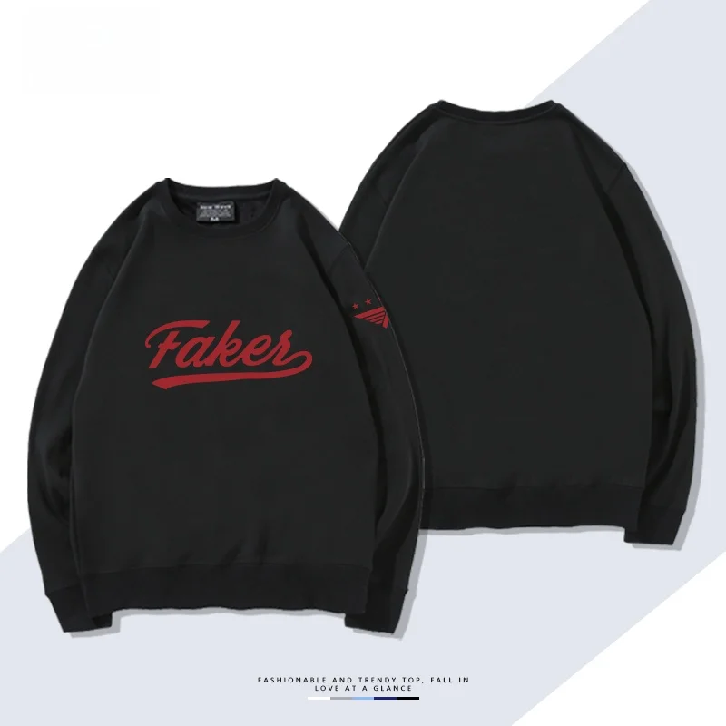 Sudadera de Cuello Redondo de Felpa de Algodón del Equipo T1, Faker el Gran Demonio, del Mundial de Deportes Electrónicos EWC...