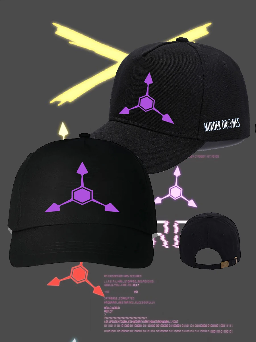M-MURDER DRONES G-Glitch-LOGO PRINT Adjustable BaseballCap Print Women Wear HAT Outdoor Travel Sun Shading Men Cap