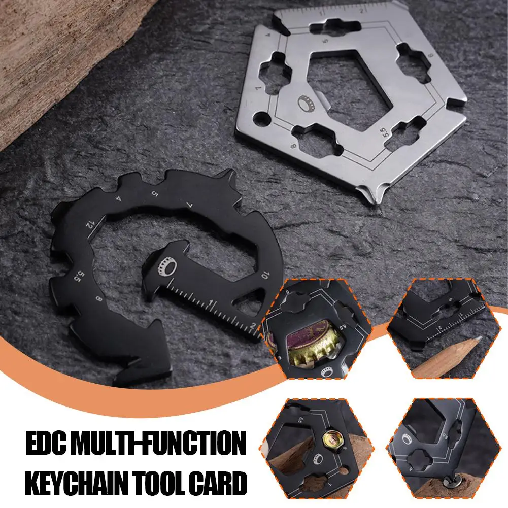 EDC Multi-function Keychain Tool Card Multi-functional Tools Material High-quality Applicable Design Compact Widely Portabl U1S7