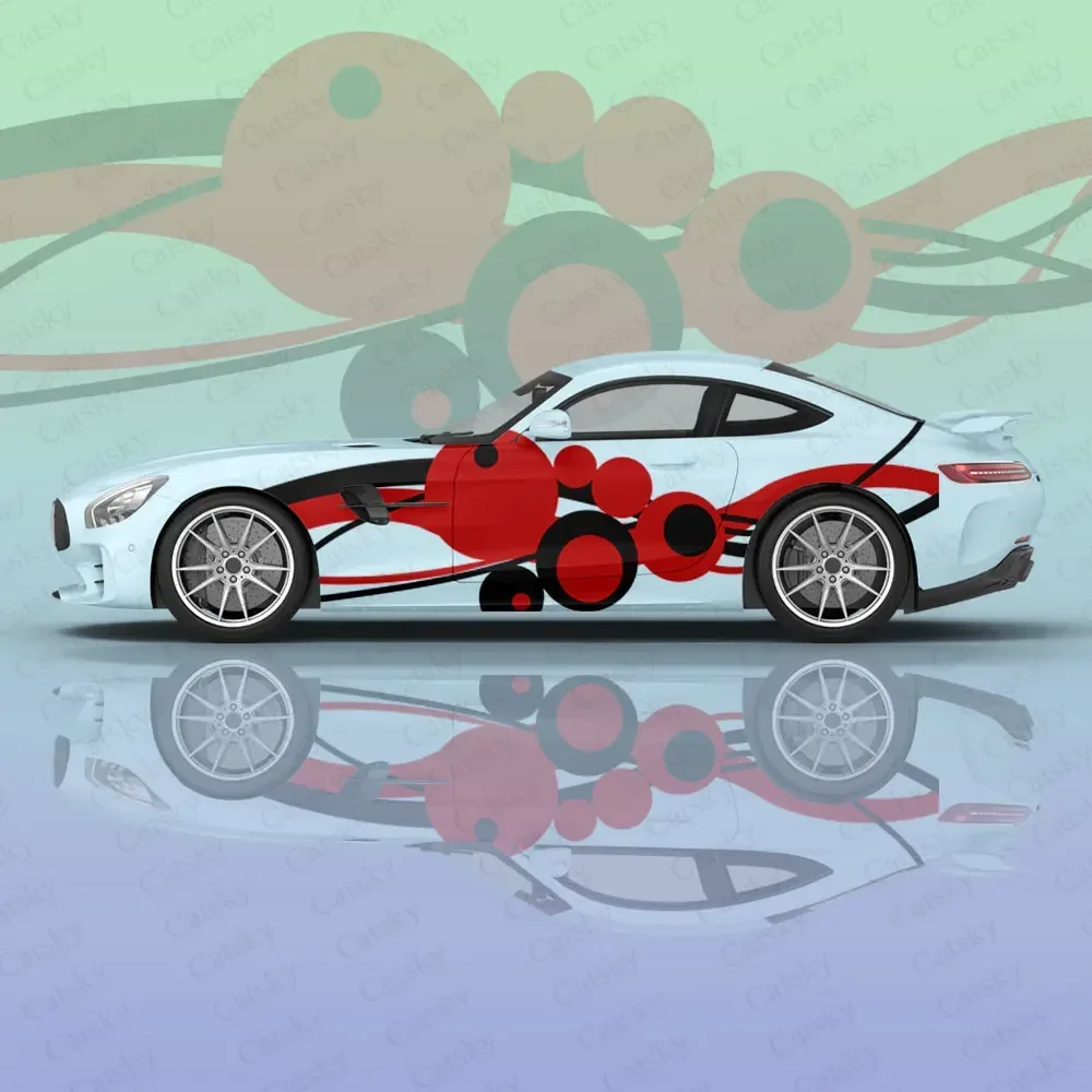 

Geometric Colorful Pattern Car Body Sticker Itasha Vinyl Car Side Decal Body Sticker Automobile Decor Sticker Protective Film