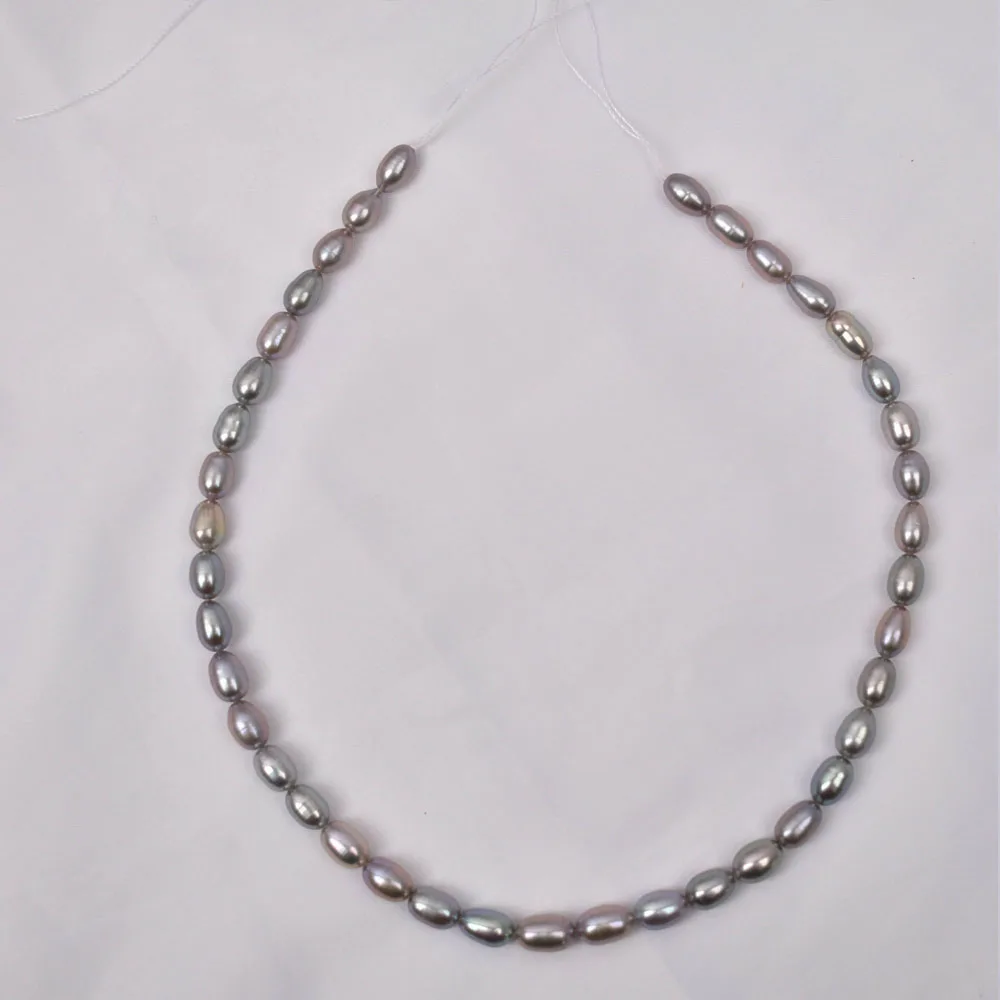 

Natural Freshwater Pearls Irradiated Gray Rice Beads AAA High QualityLoose Beads for Jewelry Making DIY Necklace Accessories