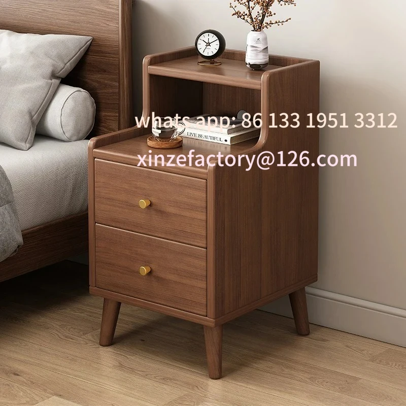 

Customizable Bedside cabinet, household small bedroom storage, narrow cabinet, mini storage shelf, solid wood color