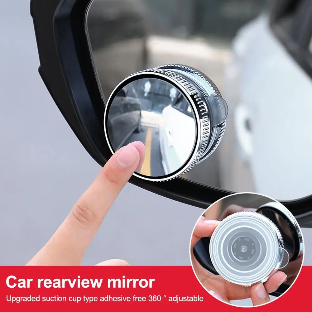 60 Degree Adjustable Blind Spot Mirror Car Auxiliary Rearview Convex Mirror Round Frame Wide Angle Mirrors For Car Reverse V9j8