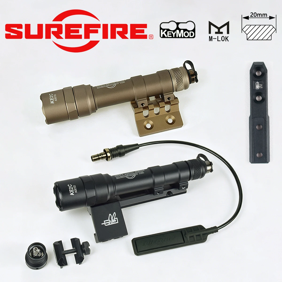 

Surefire M600 M600U/M600B Powerful Flashlight with Switch Fit 20mm Rail MLOK Keymod for AR15 SF M600 Scout LED Light Torch