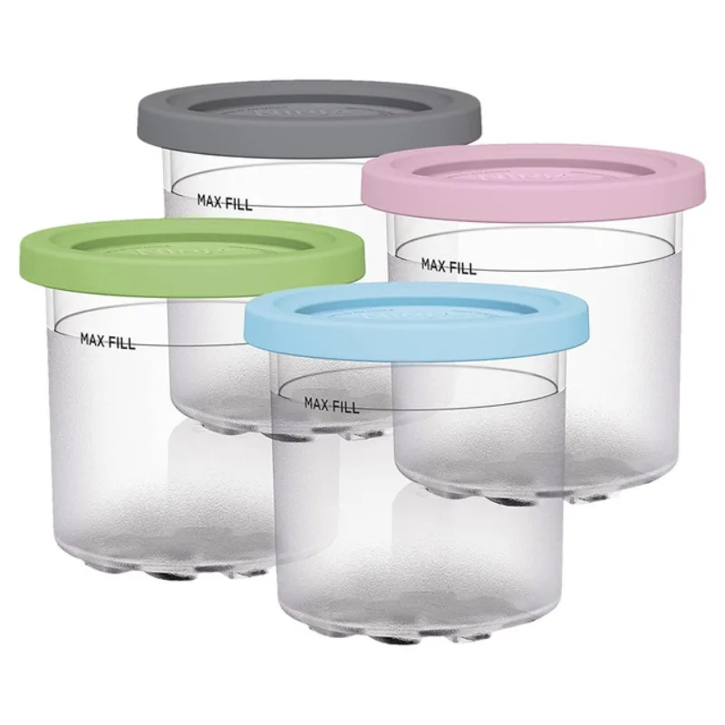 2/4Pcs Ice Cream Pints Cups For NINJA- CREAMI NC300s Series Maker Replacements Storage Jar With Sealing Lids